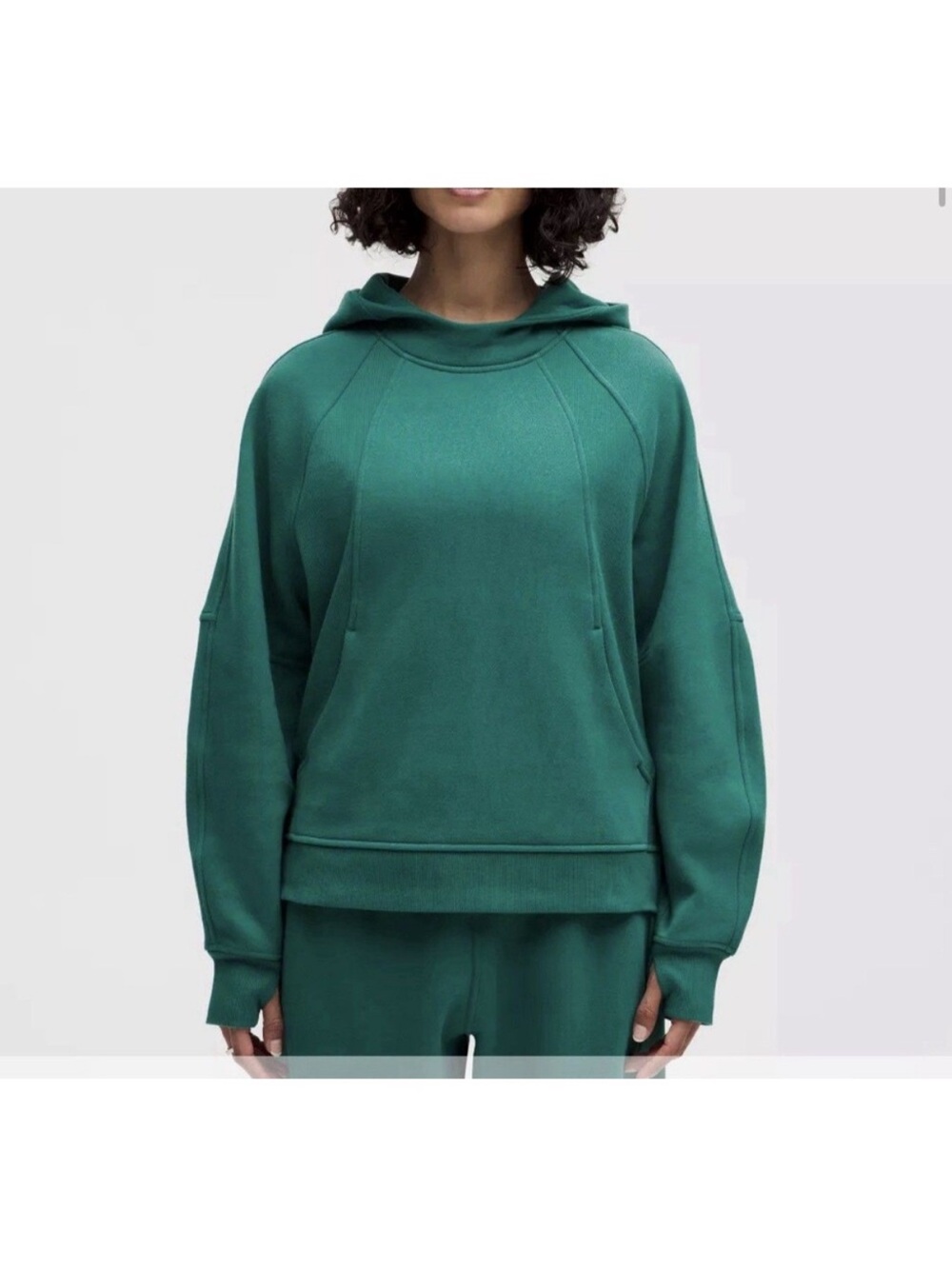 Lululemon Scuba Oversized Side Slit Hoodie Teal Lagoon cotton fleece Sz M/L